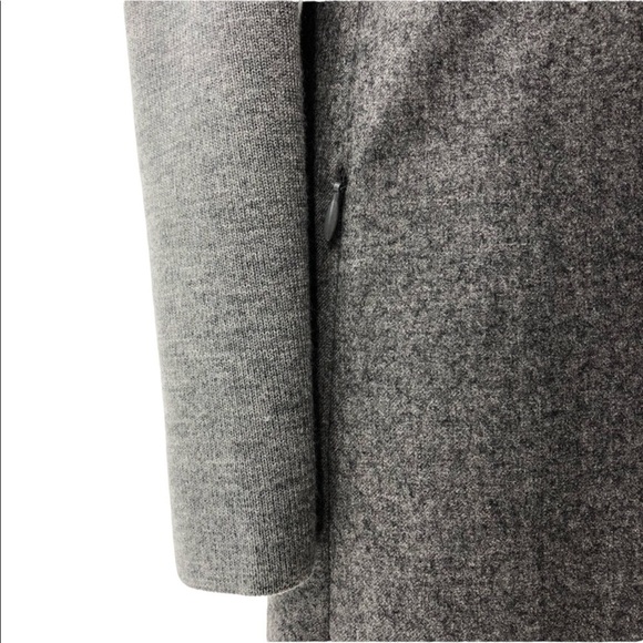 Akris Punto Grey Wool Flannel Puff Sleeve Midi Shift Dress Size 10 - Picture 4 of 11